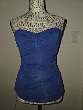 Ruched Strapless Camisole in Royal Blue